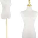 Female Mannequin Torso, 53"-73" Height Adjustable Dress Form Mannequin for Women with Golden Metal Stand,for Sewing and Display Beige
