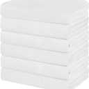HOMEXCEL 6 Pack Bath Towel Set, (24 x 48 Inches) Microfiber Ultra Soft Highly Absorbent Bath Towels, Lightweight and Quick Drying Towels for Hotel, Bathroom, Spa and Beauty Parlor, White