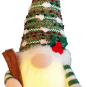 FIREOR Gnome Christmas Tree Topper Decorations Gift, Handmade Large Plush Dwarf Ornaments with Star Red Plaid Hat Xmas Home Holiday Party Decor Scandinavian Swedish, Curtain Tie Wine Bottle Decoration