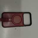 for iPhone 17 Pro Leather Case with Stand, Anti-Slip Grip Ring, Fits for MagSafe (Burgundy, iPhone 17 Pro)