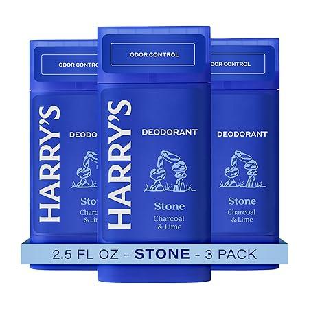 Harry's Aluminum Free Deodorant for Men - Odor Control, Stone Scent, 2.5 Oz, 3-Pack, Men's Deodorant