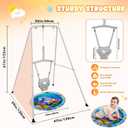 Baby Jumper with Stand for 6-24 Months, Baby Exerciser for Active Babies, Toddler Jumper Bouncers for Baby Girl/Boy with Adjustable Chain, Suitable for Indoor and Outdoor, Water Mat Included(Gray)