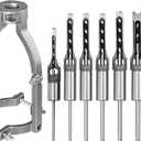 Square Hole Drill Bit & Adapter Set,Wood Mortiser Drill Bit Attachment,Mortising Chisel Set Drill Press Hollow Chisel Mortise Drill Tool for Mortise Machine (1/4, 5/16, 3/8, 2/5, 1/2, 9/16, 5/8")