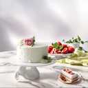 12-Inch Porcelain Cake Stand for Wedding, Round Dessert Stand with Cake Spatula, White Rabbit Cupcake Stand for Wedding,Party