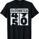 Oldometer Odometer Funny 50th Birthday Gift 50 yrs Old Joke T-Shirt Large