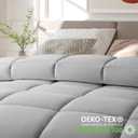 COHOME Premium Queen Size Comforter, All-Season Quilted Down Alternative Duvet Insert, Luxury Hotel GentleSoft Comforter with Anti-Clump Tech & 8 Tabs - Reversible - Light Grey 88 x88 inches