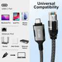 USB C to Ethernet Cable 10FT, Type C to RJ45 Cord, Gigabit Directly Connected, Thunderbolt 3/4 Compatible, for MacBook Pro/Air, iPad Pro, XPS, iPhone 17/16/15 Series, Galaxy S25, Laptop, Tablet, etc