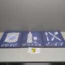 sechars Navy Blue Kitchen Decor Kitchen Accessories Eat Sign Wall Art Modern Blue Dining Room Decorations Pictures Ready to Hang