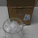 ZEERSHEE Glass Ice Bucket with Handle and Ice Tong Clear Crystal Ice Buckets for Cocktail Bar Wine Home Bar Accessories Parties Clear Champagne Bucket