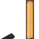 Portable Outdoot Electric Heater, Infrared Patio Heater for Outdoor/Indoor Use, garage heater electric, 1500W, BLACK