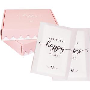 Wedding Tissues Packs For Guests- Set of 60- For Your Happy Tears Tissues- Wedding Favors for Guests Frosted-Paper Bulk Individual Tissue Packs & Items for Wedding Welcome Bags by PureRejuva