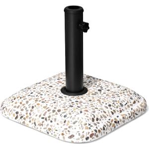 Patio Umbrella Base, 45lbs, Square Cobblestone Concrete Stand, Heavy Duty Market Umbrella Stand for Outdoor, Lawn, Deck, Poolside 15.6"
