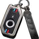 2 Button Remote Motorcycle Key Fob Cover with Keychain Fit for BMW R1250GS ADV R1200GS C400GT 750GT F850 F750GS F850GS F900R F900XR K1600 K1600GTL S1000R S1000XR Key Shell Case-A Black