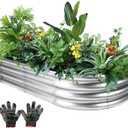 841 ft Large Galvanized Raised Garden Bed Outdoor, Easy Assembly Metal Planter Box for Gardening, Vegetables, Herbs, Flower