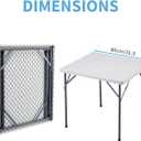 KAIHAOWIN Square Folding Table-31.5"x31.5" Plastic Card Table with Foldable Legs Portable Small Utility Table for Indoor Outdoor -White