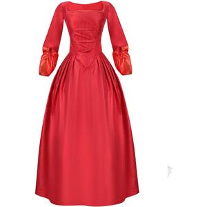 Yejue Royal Colonial Girl Child Princess Costume Hamilton Show Cosplay Medieval Victorian Stage Dress (X-Large, Red Version)