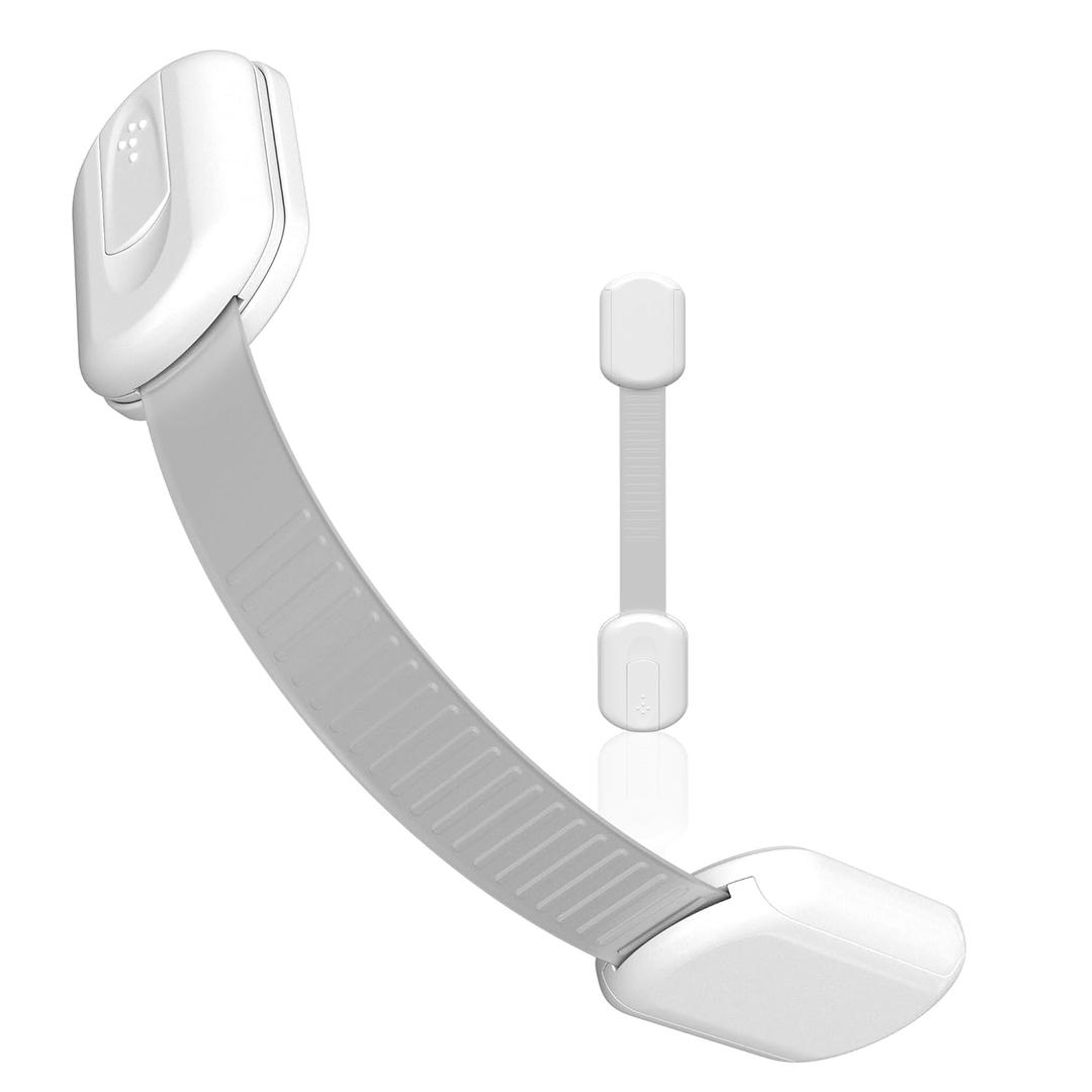 Baby Proofing Child Safety Locks (2 Pack) by Skyla Homes - The Safest, Quickest and Easiest 3M Adhesive Cabinet Latches, No Screws & Magnets, Multi-Purpose for Furniture, Kitchen, Ovens, Toilet Seats (White)