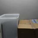 Amazon Basics Airtight Pet Food Storage Container with Scoop, BPA Free, Removable Wheels, 69 QT, Gray