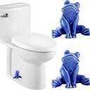 Ceramic Frog Toilet Bolt Covers Decorative, Set of 2 Tall Toilet Bolt Caps,Cute Frog Toilet Screw Cover Caps, Toilet Caps for Bottom of Toilet for Bathroom Decor, Easy to Install (B - Blue)