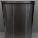 Amazon Basics Smudge Resistant Rectangular Trash Can With Soft-Close Foot Pedal, Brushed Stainless Steel, 50 Liter/13.2 Gallon, Satin Nickel Finish, 16.7"L x 14.7"W x 25.9"H