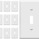 ENERLITES Light Switch Cover Plate, Toggle Wall Plate Cover, Size 1-Gang 4.50" x 2.76", Unbreakable Polycarbonate Thermoplastic, 8811-W-10PCS, White (10 Pack)