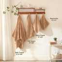 COZYART Lint Free Towel Sets 8 Pcs Tan, Super Soft, Absorbent & Quick Dry Thick Microfiber 3D Bubble Bathroom Daily Use Set with 2 Bath Towels, 2 Hand Towels, 2 Washcloths, 2 Hair Towels