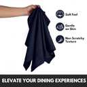 Napkin 100% Cotton 18 Inch x 18 Inch Hemstitch Dinner Napkins, Decorative Washable Cloth Napkin Set of 4 for Dining, Buffet Parties & Camping - Navy Blue