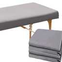 Macarrie 2 Pack Microfiber Massage Table Sheets Soft Massage Table Cover Reusable Spa Bed Sheets Salon Protective Cover Fitted(Gray)