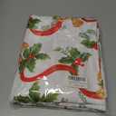 SASTYBALE Christmas Tablecloths Rectangular, Jacquard Table Cloth Printed with Jingle Bells & Holly Leaves, Stain Resistant Table Cover for Holiday Party Picnic Dinner Decor (Rectangle, 60" x 120")