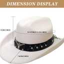 Beige Cowboy Hats for Men & Women with Western Hat Bands, Ideal for Rodeo Parties, Adjustable Fit