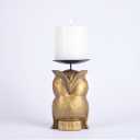 Gold Owl Candle Holder Set of 2  Decorative Taper & Small Pillar Candlestick Holders for Table Centerpieces, Shelf & Living Room Dcor
