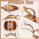 4 x 8 Pcs Flat Hair Clips for Women, 2 Styles French Flat Claw Clips for Women, Large Strong Hold Hair Claw Clips For Thick Thin Hair(Tortoiseshell)