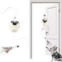 3 x Interactive Cat Toys for Indoor Cats - [2026 New] Elastic Cat Feather Toys with Lamb-Shaped Puzzle Dispenser, Hanging Enrichment Toy that Delivers Joy and Award