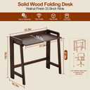 31.5" Walnut Folding Desk, Elegant Computer Table for Living Room, 31.5in