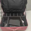 Relavel Extra Large Makeup Case Travel Train Case Professional Makeup Artist Bag Portable Nail Organizer Box Art Supply Case with Adjustable Dividers/Attach to Trolley/Shoulder Strap (Rose Pink)
