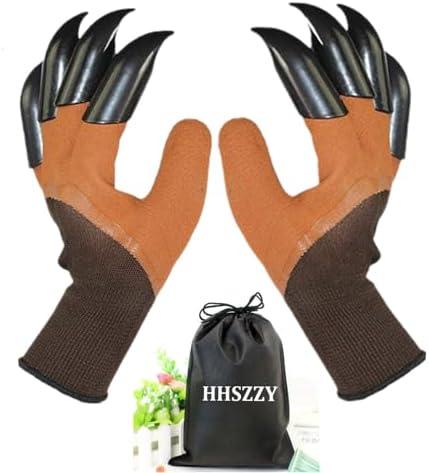 Pack of 3 HHSZZY Gardening Gloves with Claws, Waterproof, Breathable, for Digging Planting, Puncture Resistant, Best Gifts for Women.