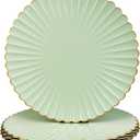 Light Green Charger Plates, 13 Inch Plastic Round Dinner Charger Plates for Wedding Party, Tabletop Decor. (Set of 6)
