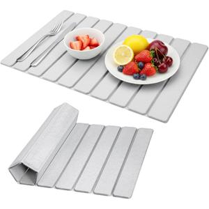 Large Stone Dish Drying Mat for Kitchen Counter, Collapsible 24"X16" Super Absorbent Diatomaceous Earth Dish Drying Mat Kitchen Drying Mat for Dishes, Bottles, Match Any Countertop