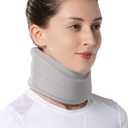 Velpeau Neck Brace for Neck Pain and Strong Support, Soft Cervical Collar for Sleeping Upright, Snoozing - Stabilizes & Relieves Pressure in Spine for Women & Men (Grey, L: 16.5-19.5" / 3" Depth)