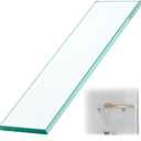 Teenyyou 1 Pcs 3-3/8" x 12" 3/8" Glass Shelf for Shower Niche, Tempered Glass Shelf Floating Shelves for Bathroom Essentials DIY Storage Decoration, Easy Install Support Plate