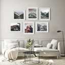 12x16 Picture Frames Set of 6 with Plexiglass, Display Pictures 11x14 with Mat or 12x16 Without Mat for Tabletop Display and Wall MountingWhite