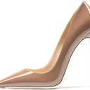 Qunvngutui Women's Pointed Toe Shallow Stiletto Heels 4.7 Inch Pumps Wedding Party Banquet Shoes Size42