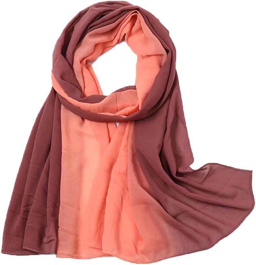 Hcclijo Chiffon Scarf Gradient Muslim Women Hijabs Long Shawls Wraps Scarf Foulard Islamic India Scarves Bandana Pareo (34)