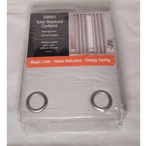SunBlk Total Blackout Curtains - Set of 2 Panels - 52 in x 84 in - Kinsley Silver - New