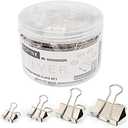 Binder Paper Clips, Assorted Sizes Set (Mini, Small, Medium, Large) for Office School and Home Supplies (Silver)