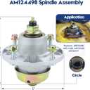 AM144377 Spindle Assembly Replaces John Deere AM144377, AM124498, AM135349, AM131680 for John Deere 1025R GT235 GT245 LT155 LT160 LT180 LT190 X300 X320 X485 X500 X530 Z425 Z445 Z535M Mowers