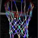 Glow in The Dark Basketball Net, Solar-Powered LED Lighted Nylon Basketball Hoop Net with Remote Control, Waterproof, Multi-Mode Lighting for Nighttime Outdoor Basketball, Kids & Adults (white)