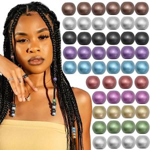 4 x 50PCS Hair Beads for Braids Mix Color Loc Dreadlock Bead Acrylic Jumbo Bead Braid Accessories Hair Decoration for Women and Girls