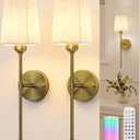 Rechargeable Wall Lights, Battery Operated Wall Sconce Set of 2, 7500mAh, Dimmable, Remote Control, Timer, Magnetic Bulb, 3 Color Temps, RGB, Wireless Wall Lamps, for Bedroom Living Room Hallway Decor