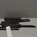 MEXAU 6PCS Small Tension Curtain Rod 27 to 38 Inch, Black Short Curtain Rods No Drilling, Loaded Expandable Spring Curtain Rods for Windows Kitchen, Closet, Cupboard, Door, Bookshelf